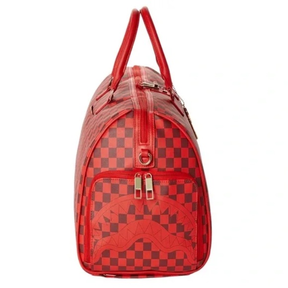 Sprayground Sharks in Paris Duffle (Red Checkered Edition) bag - Picture 3 of 7